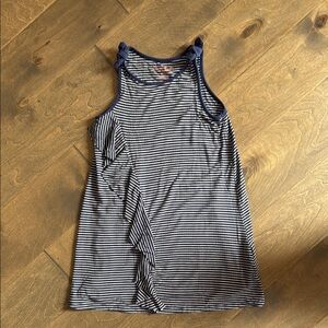 Cat & Jack Navy and White Asymmetrical Ruffled dress